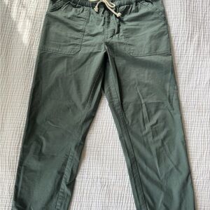 Pact Green Straight Leg Pants with Adjustable Waistband